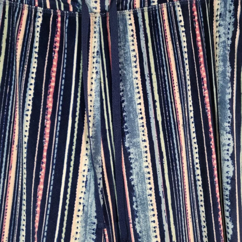 Cuddl Duds Ultra Plush Velvet Fleece Jogger Pant Size XL Blue/Pink Stripes - Picture 3 of 7